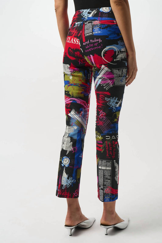 Joseph Ribkoff - Geometric Print Straight Leg Pull-on Pants