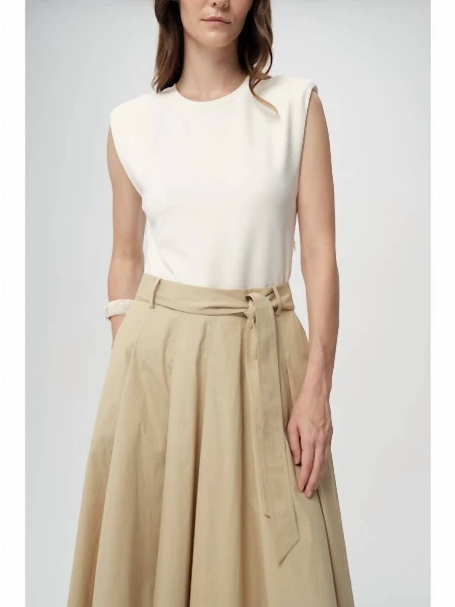 Exquise - Sidney Crew Neck Pocket Belted Midi Dress