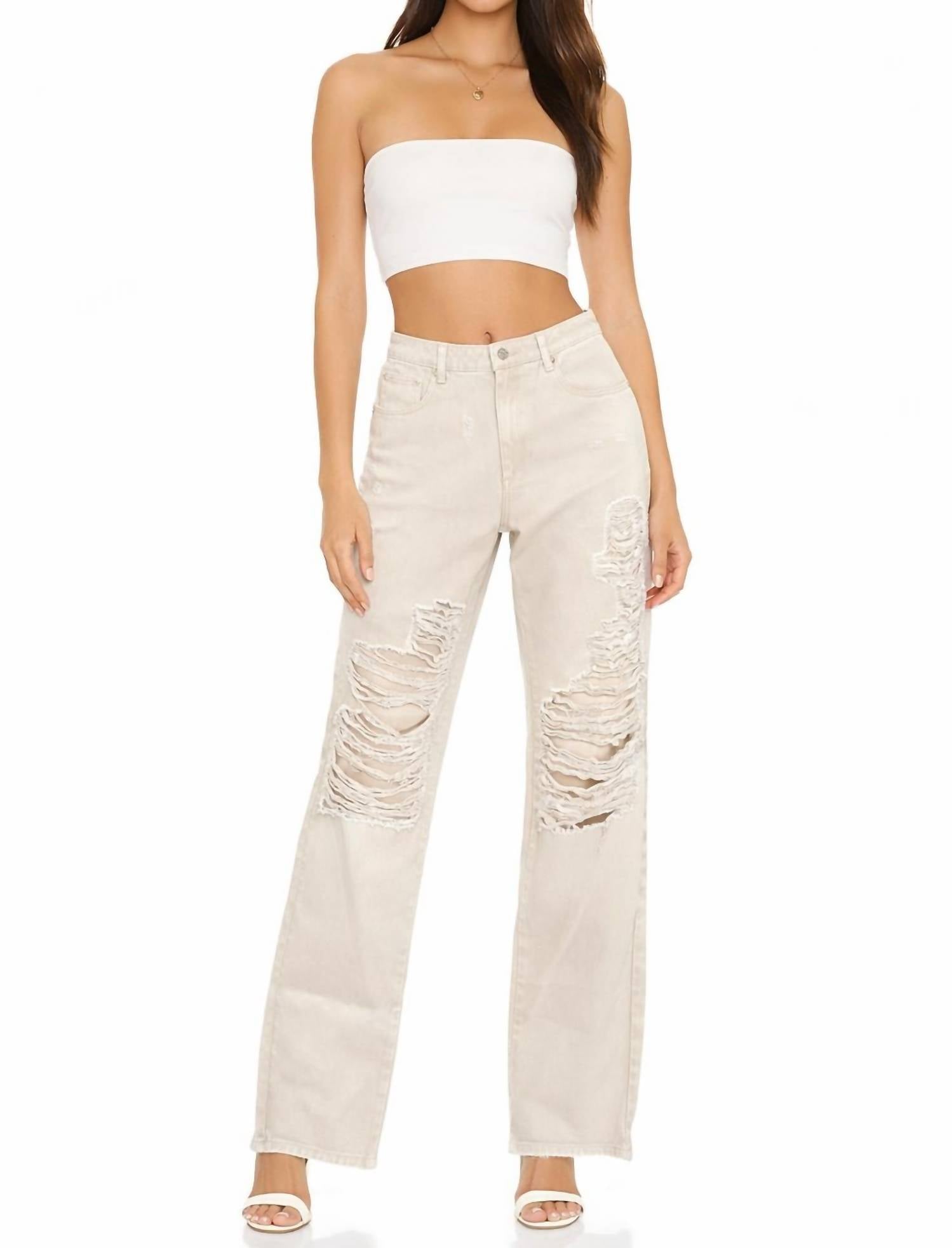Ser.O.Ya - Distressed Straight-leg Jeans