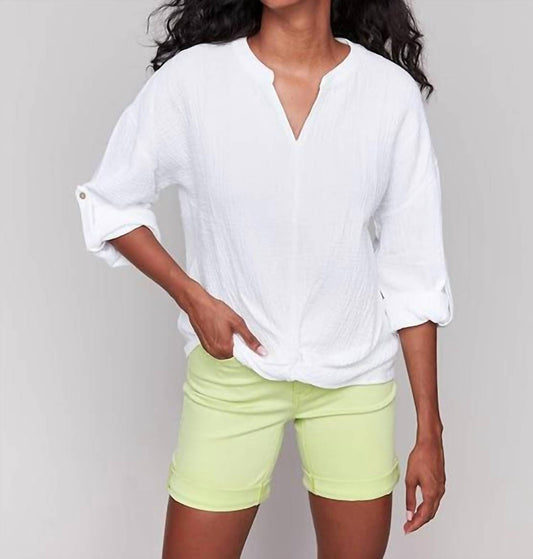Charlie B - Front Twist Style Blouse