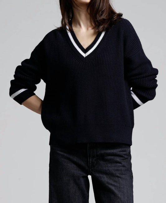 Minnie Rose - Cotton Cashmere Shaker Relaxed V Neck Sweater