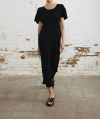 SITA MURT Rib Knit Long Midi Dress in black - women's dress