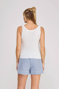 Allie Rose - Casual Knit Button-up Tank Top