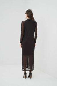 Anatomie Colette Mesh Overlay Shirt Dress in black - women's dress - alternate view