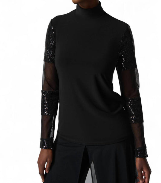 Joseph Ribkoff - SEQUIN & MESH TOP