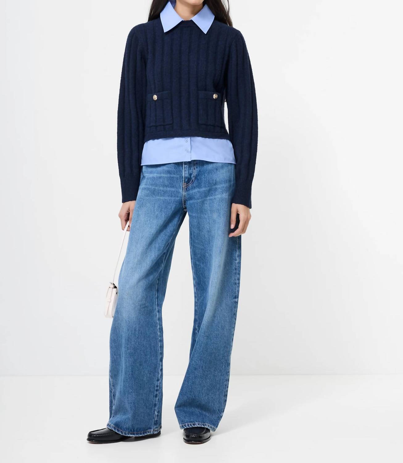 French Connection - Ellie Knit Collared Pullover Sweater