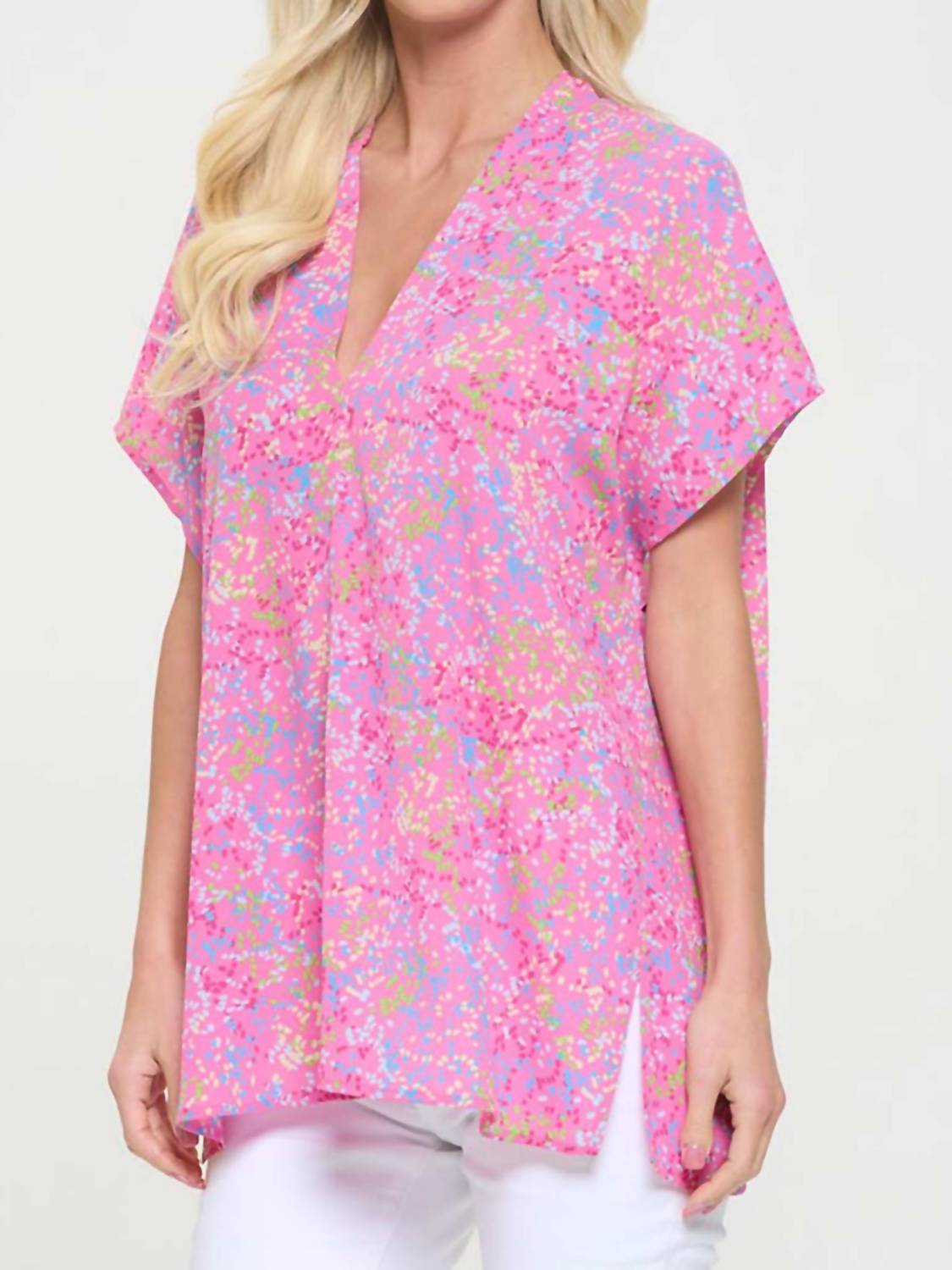 Adrienne - Confetti Delight V-Neck Top