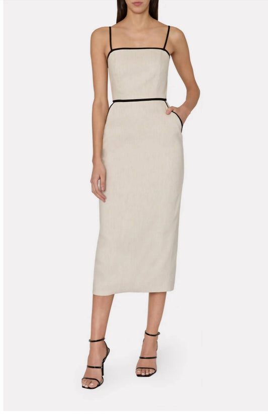 Milly - Amara Linen Contrast Midi Dress