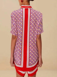 Farm Rio - GRAPHIC PINEAPPLE SCARF SHIRT