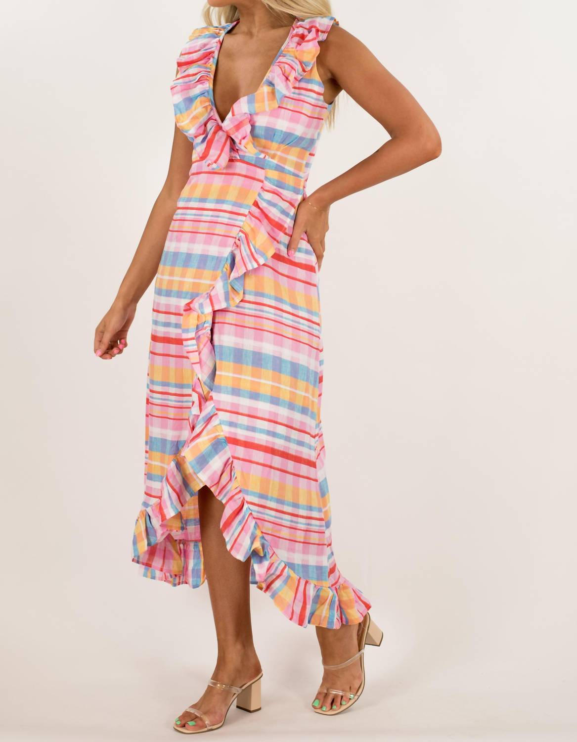 Never A Wallflower - Ruffle Wrap Dress