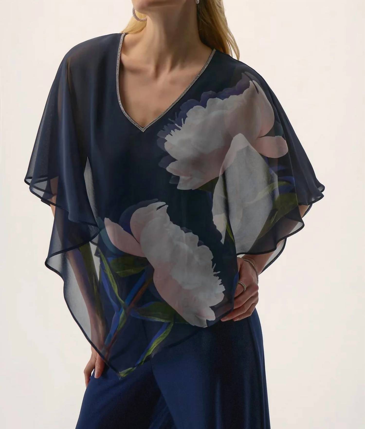 Joseph Ribkoff - Print V-neck Poncho Top