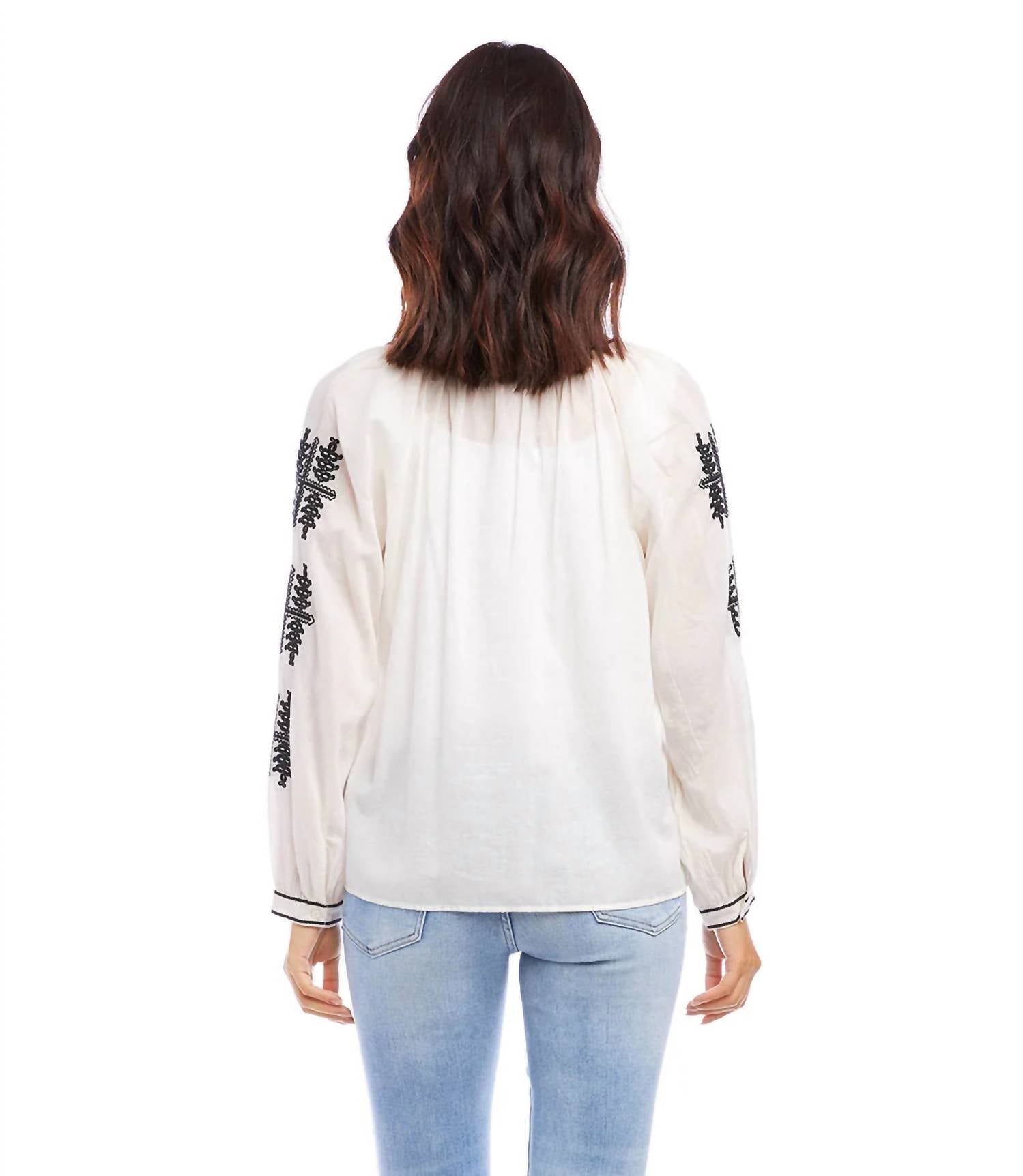 Karen Kane - Charlee Embroidered Peasant Top