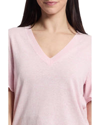 Lilla P Short Sleeve V-Neck Sweater in wildflower - women's sweater - view 4
