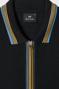 Paul Smith - Contrast Tipping Full-zip Long-sleeve Polo Shirt