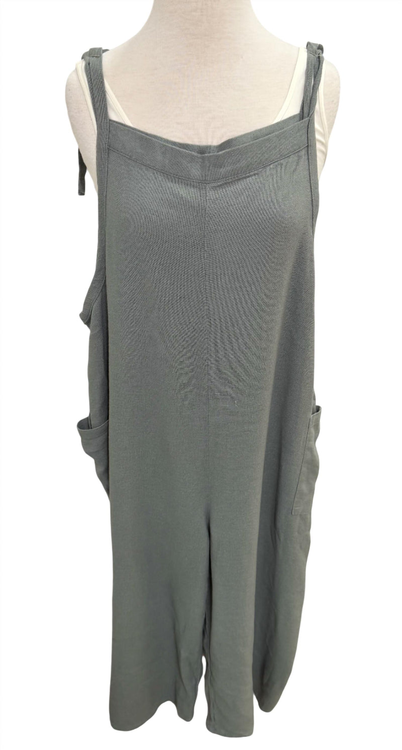 Hunter & Brown Women's Linen Cargo Jumper in winter haze - women's pants