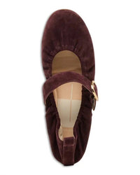 Dolce Vita Women's Caely Buckle Ballet Flats in mulberry suede - women's flats