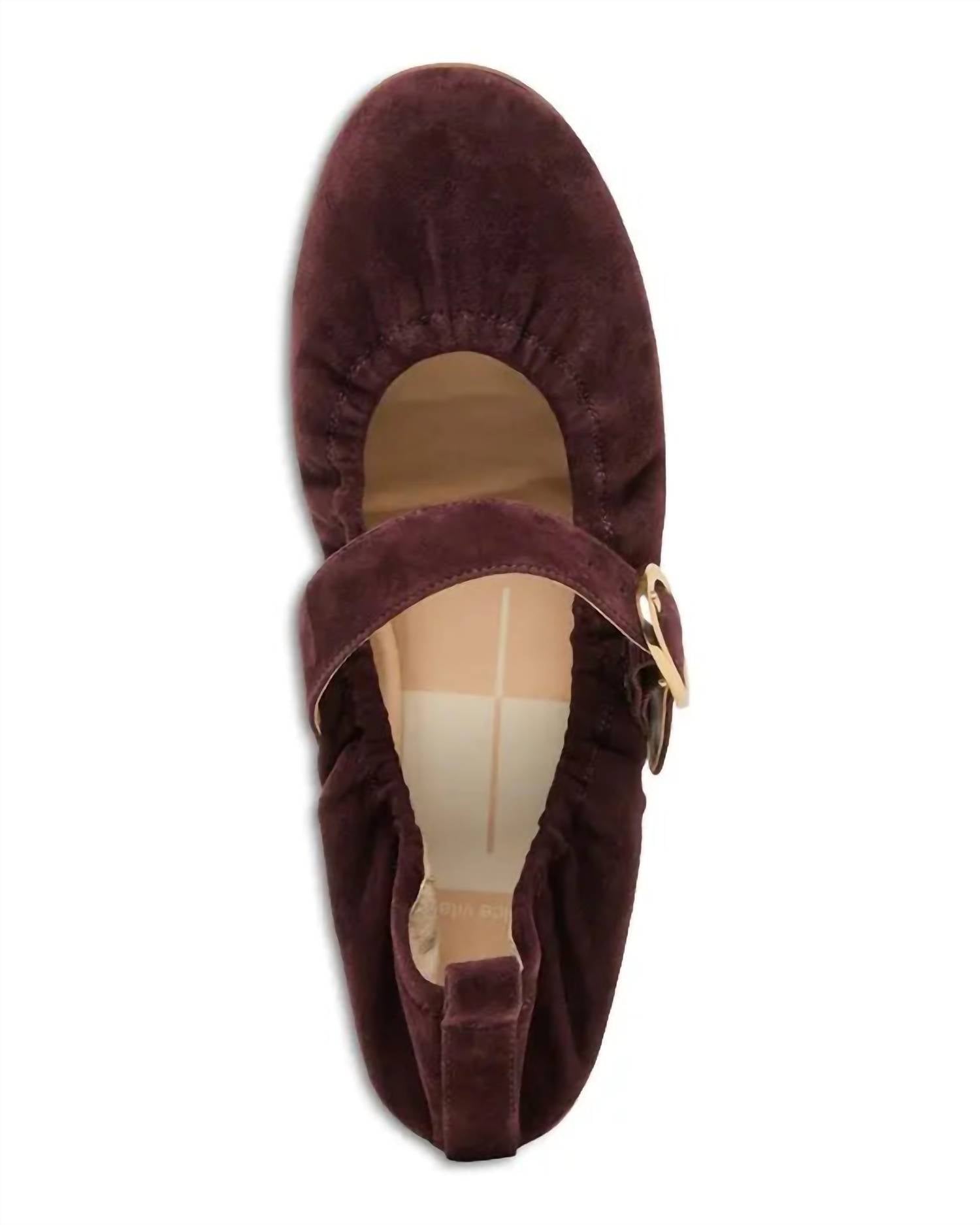 Dolce Vita Women's Caely Buckle Ballet Flats in mulberry suede - women's flats