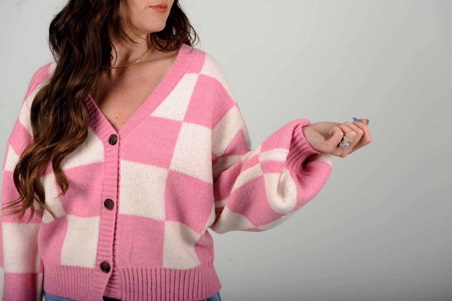 Double Zero - Checkerboard Charm Cardigan