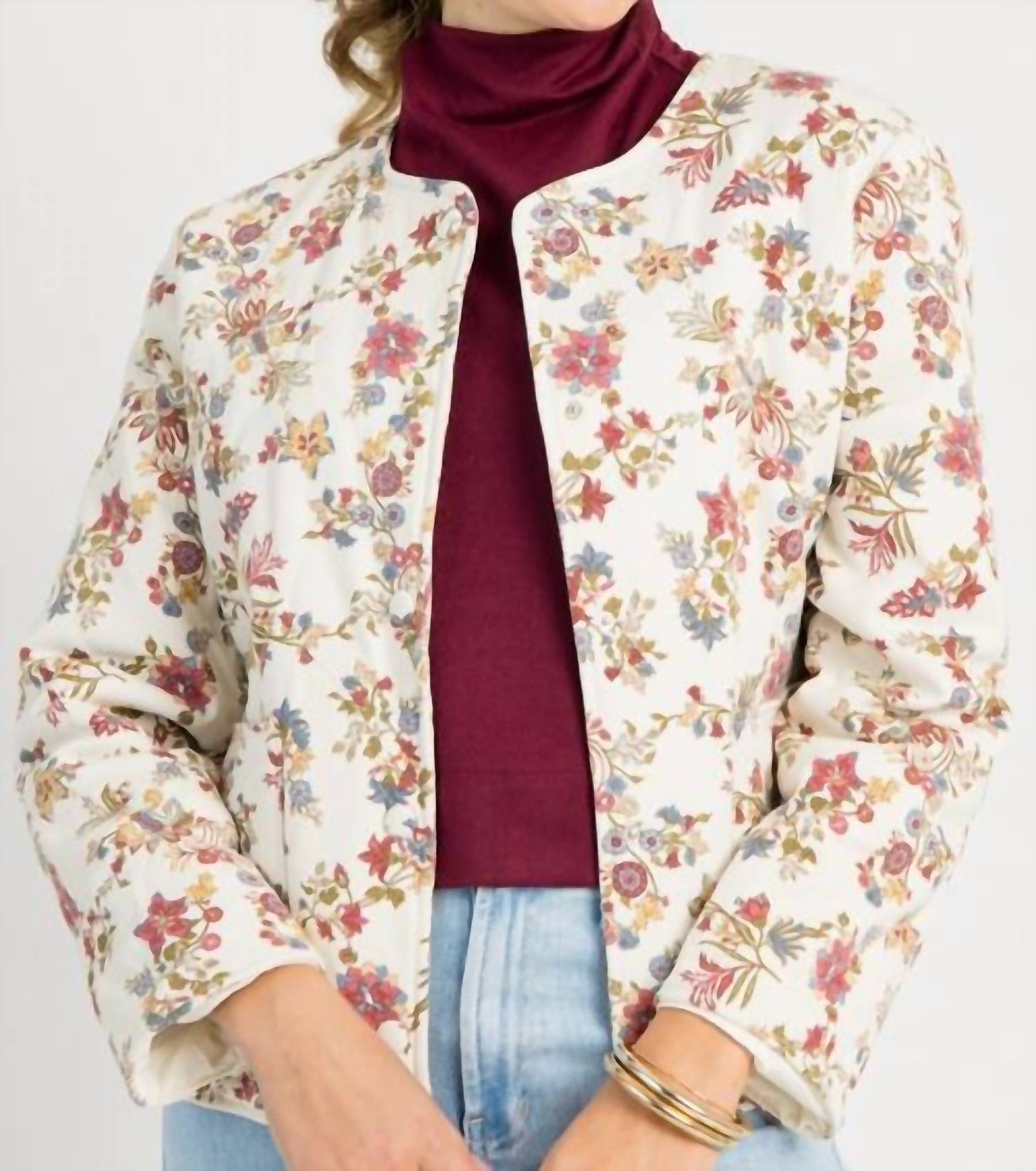 Skies Are Blue - Floral Quilted Jacket