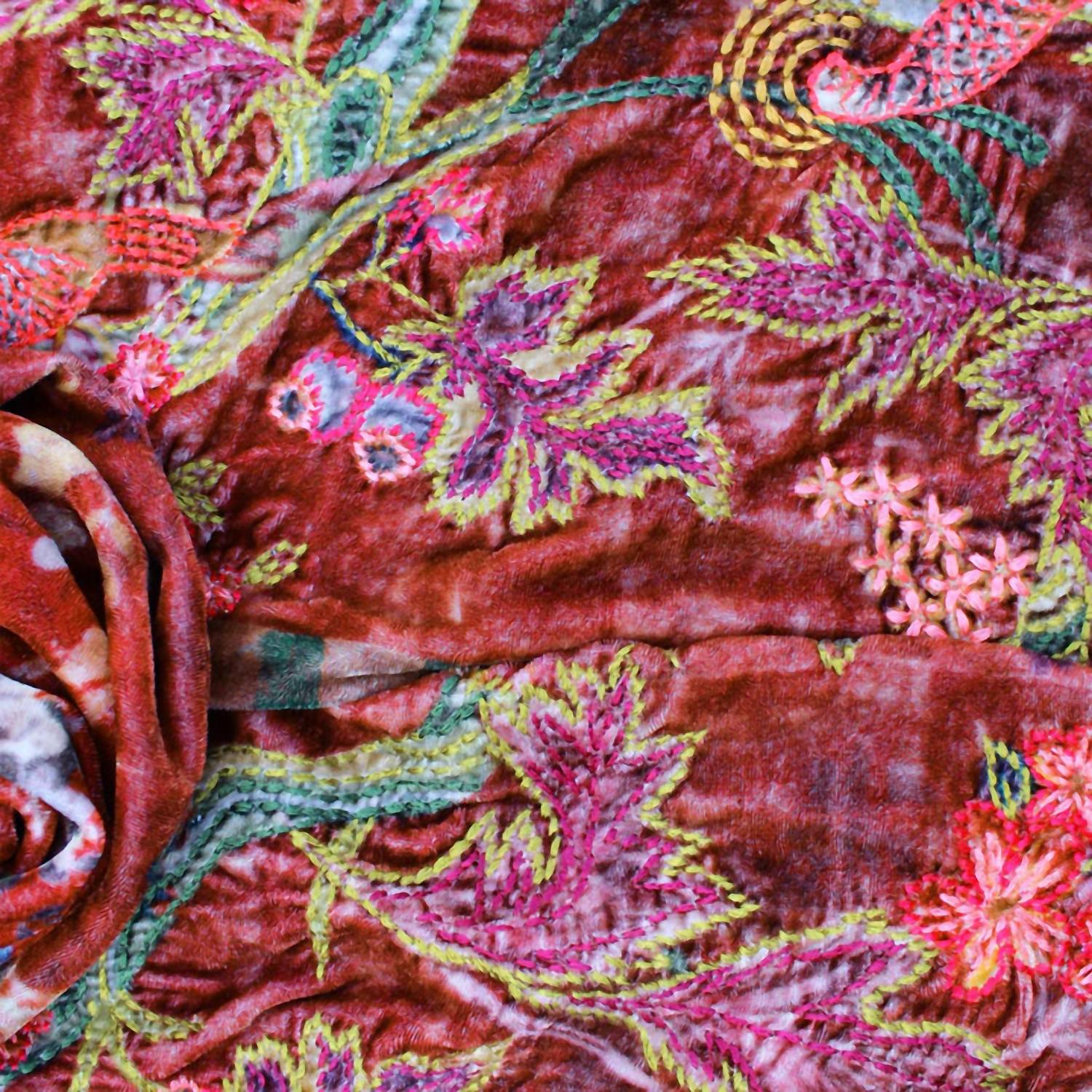 Vismaya - Enchanted Garden Velvet Scarf