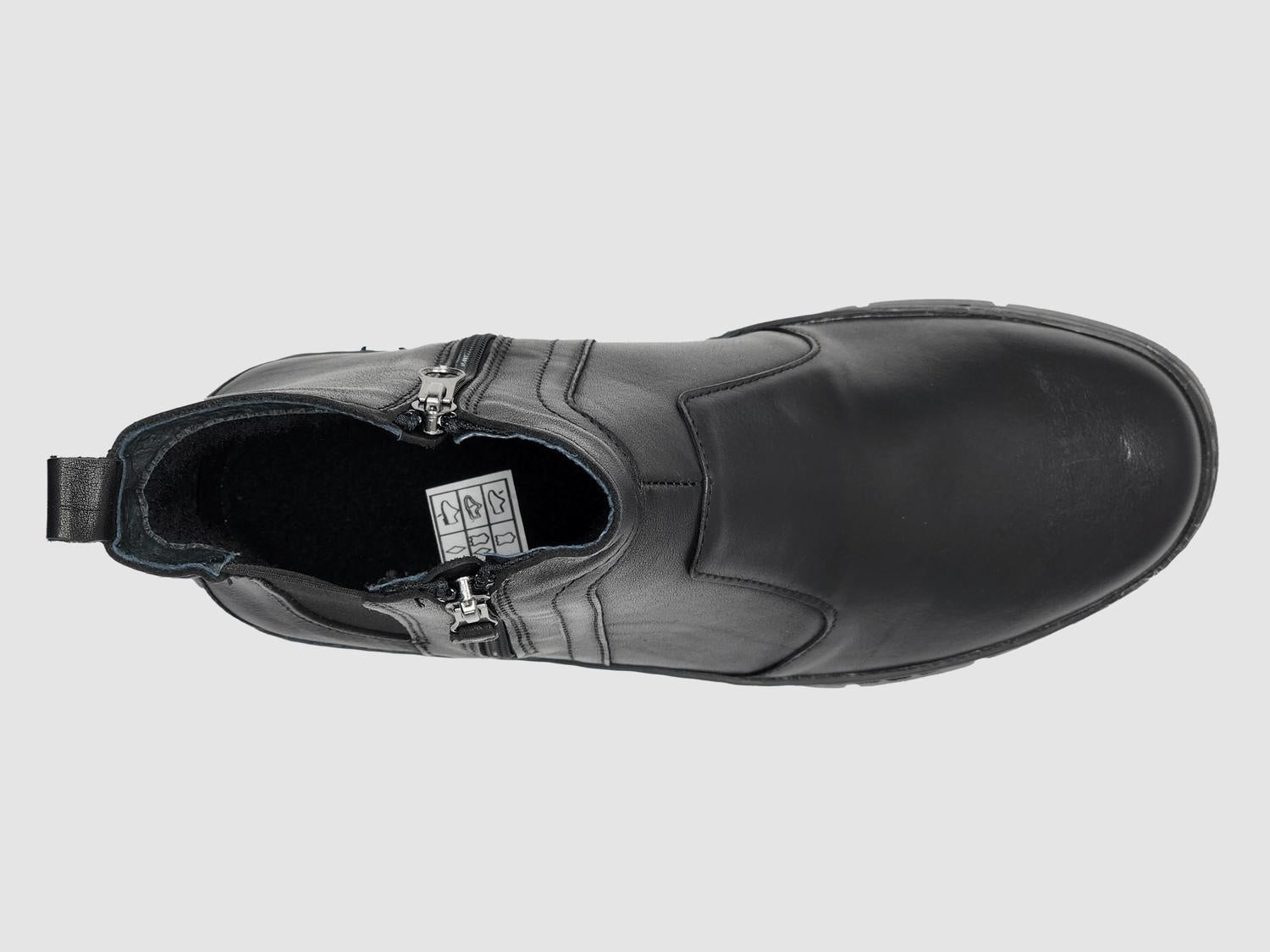 Kcr Group - Men's Everyday Thin Wool-lined Zip-up Leather Boots
