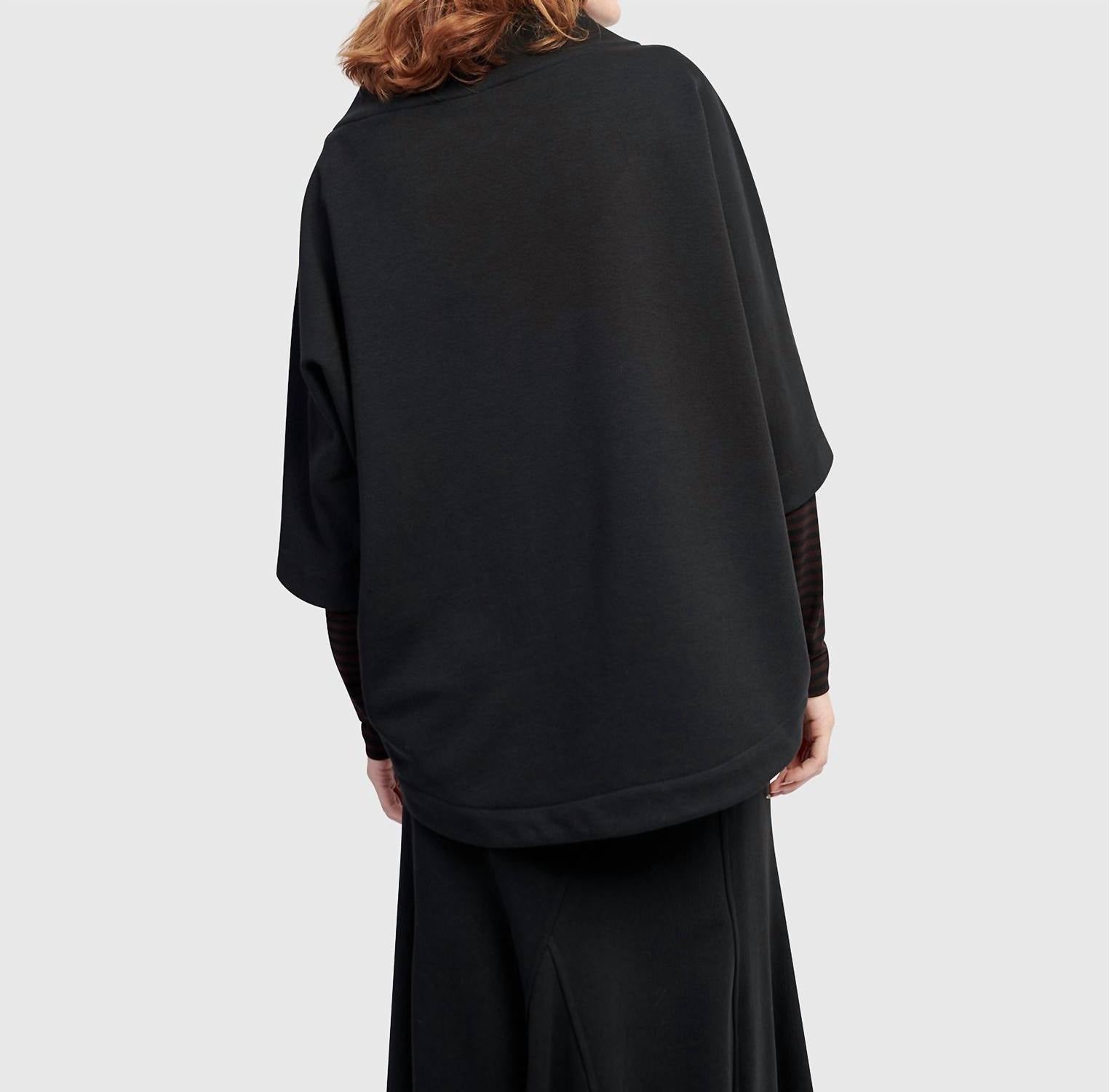 ALEMBIKA Urban Muff Pullover Top in black - women's top - alternate view