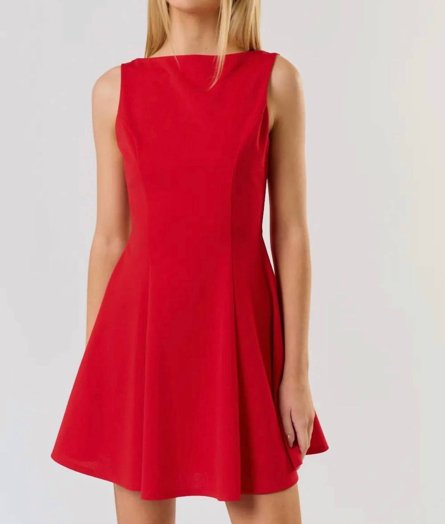Blue Blush - Rachel Low Back Skater Mini Dress