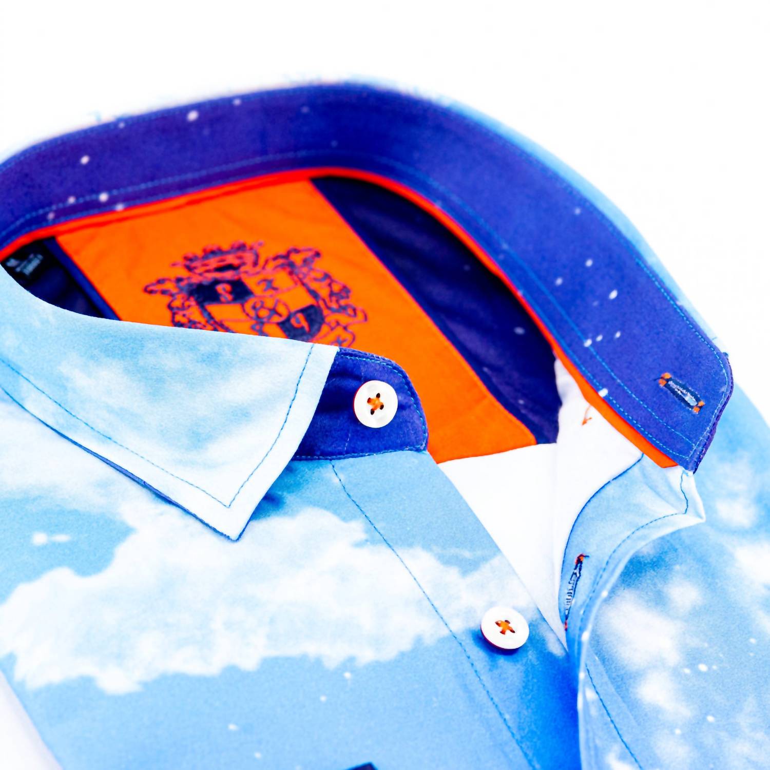 Eight X - Men's Sky Print Button Down With Trim Shirt