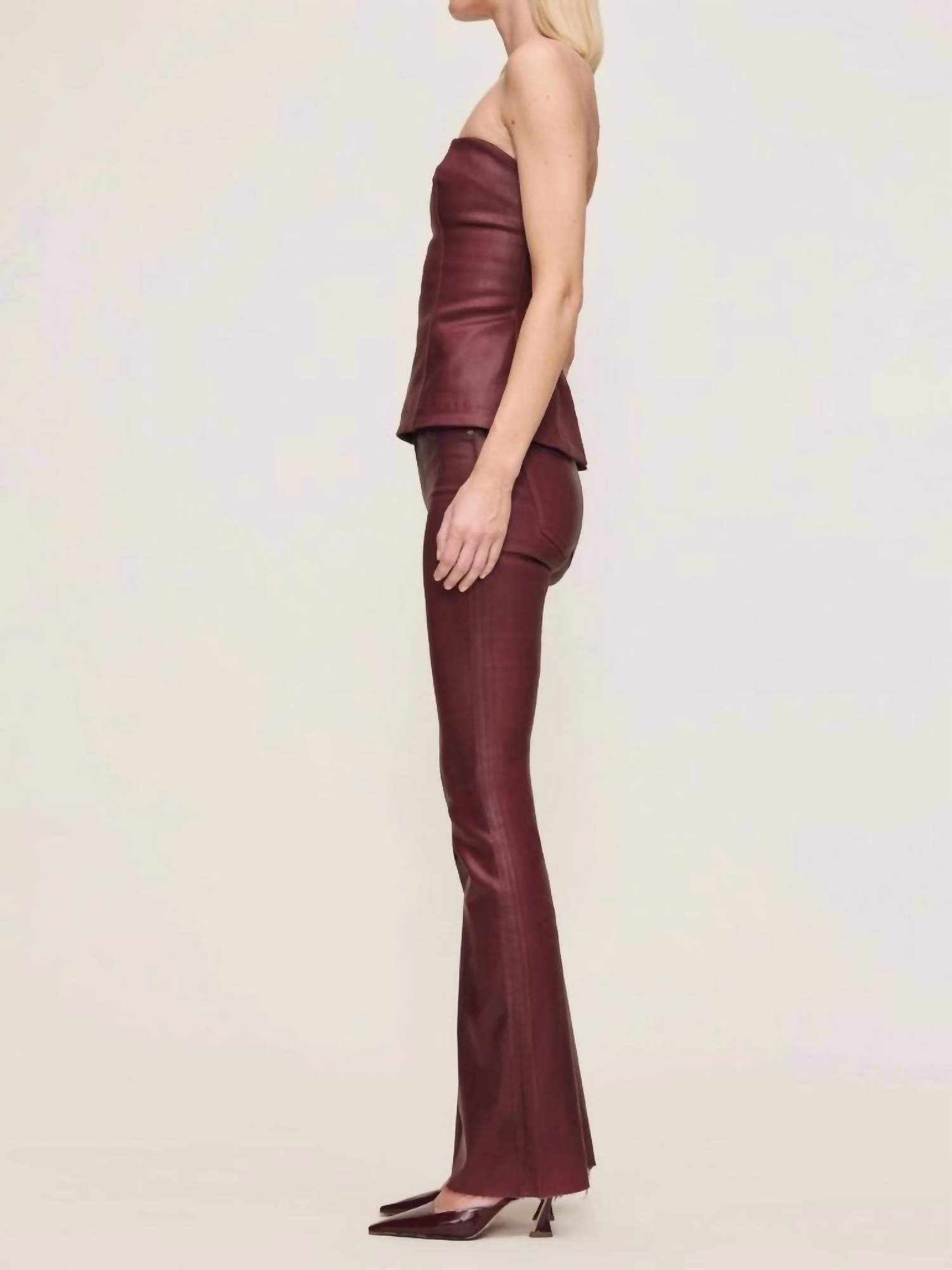 DL1961 - Women's Bridget High Rise Boot Cut Jeans in saffron coated - women's jeans - detail view