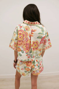 Entro - Seychelles Tropical Print Collared Top