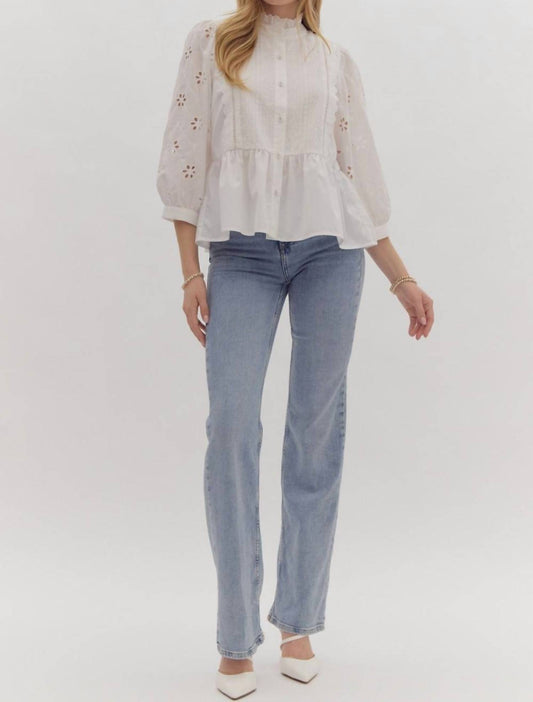 Entro - Women's Eyelet Lace Top