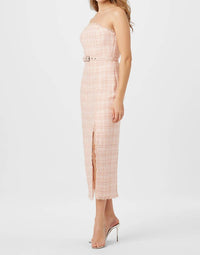 Toccin - Vivian Strapless Tweed Midi Dress