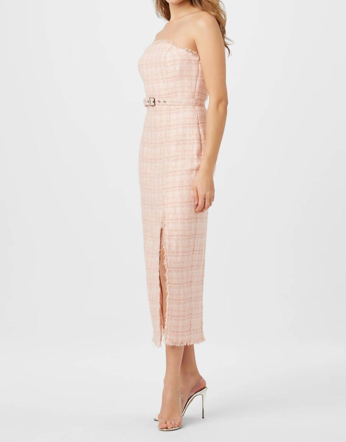 Toccin - Vivian Strapless Tweed Midi Dress