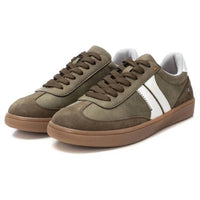 Xti Men's Lace-up Canvas Casual Sneakers in khaki - men's sneaker - detail view