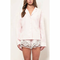 Maude Club - Cotton Poplin Lace Insert Shorts