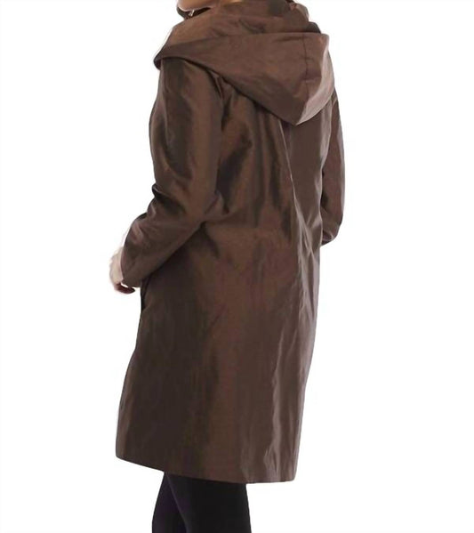 Metallic Long Trench Hoodie Jacket