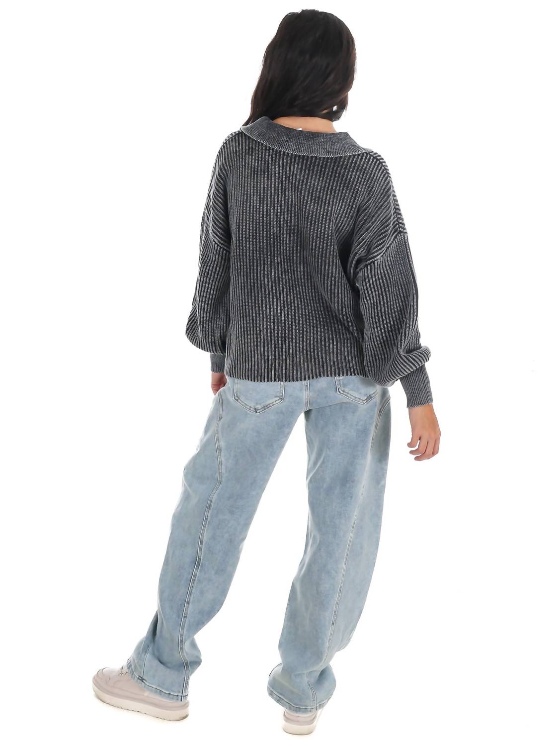 Zenana - Always on Point Collared Sweater