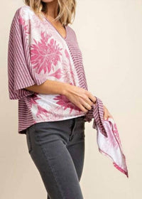 Mittoshop - Short Kimono Sleeve Striped Top