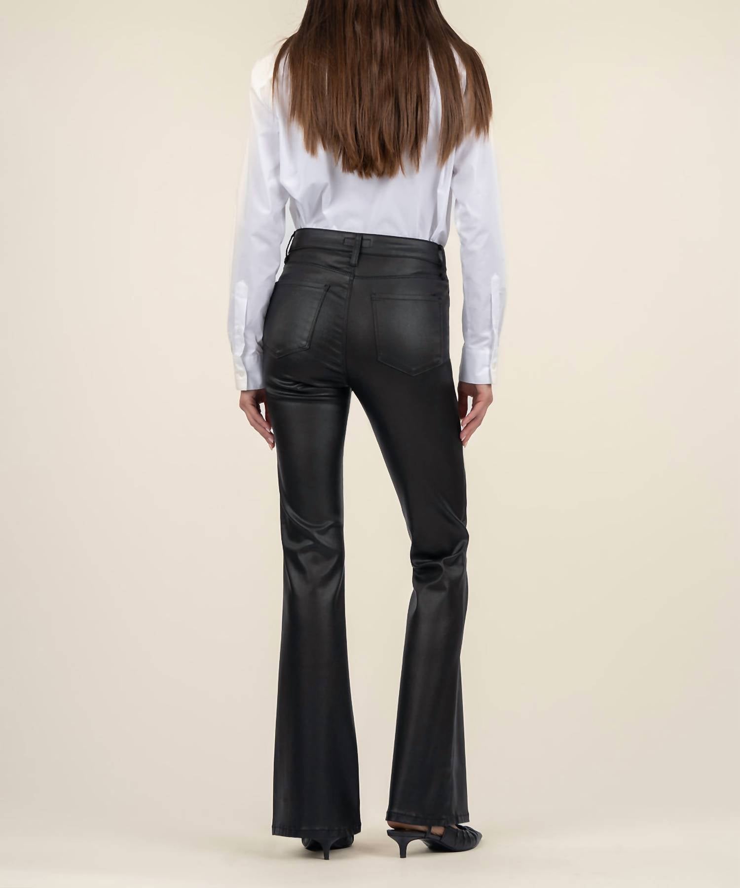 Kut From The Kloth - Ana Coated High Rise Flare Legs Pants