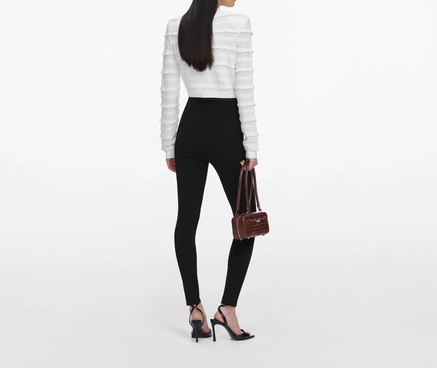 Self-Portrait - Pointelle Diamante Cardigan