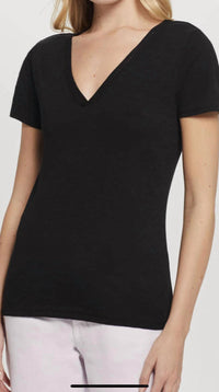 Goldie - Link Embroidery V-neck Ringer Tee