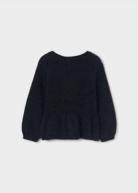 Abel & Lula - Shiny Openwork Faux Fur Sweater