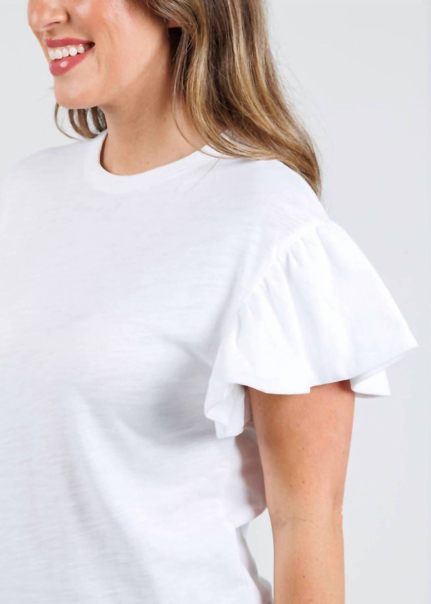 Nation Ltd - Camille Ruffle Sleeve Top