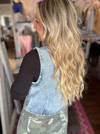 Very J - Outfit Complete Denim Front Tie Vest