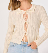 ASTR Fannie Cardigan in cream - women's cardigan