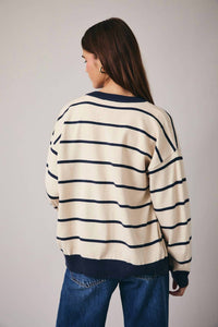 Sunday Edition - Color Block Button Down Sweater