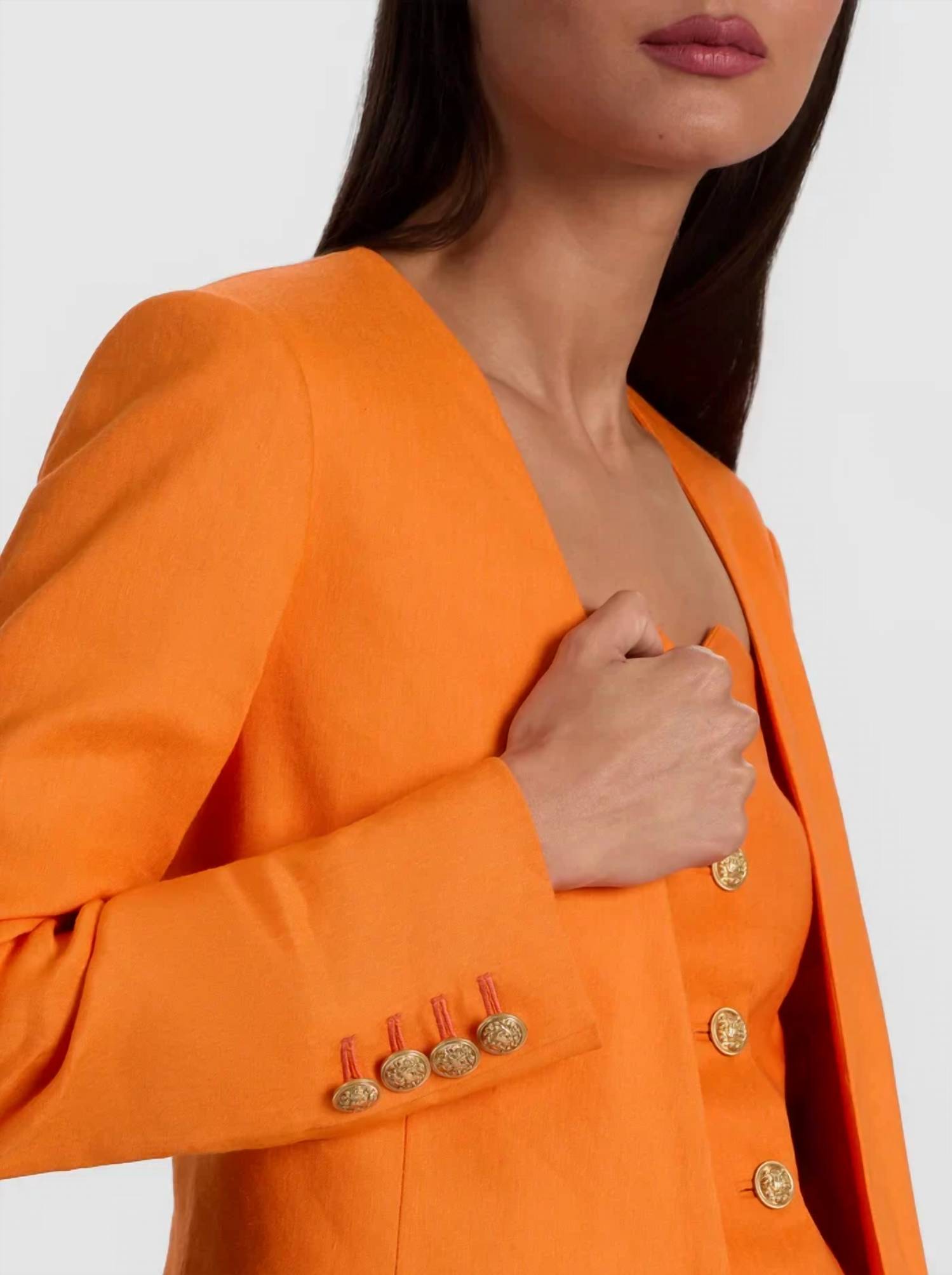 Alice + Olivia - Corbin Collarless Angled Blazer