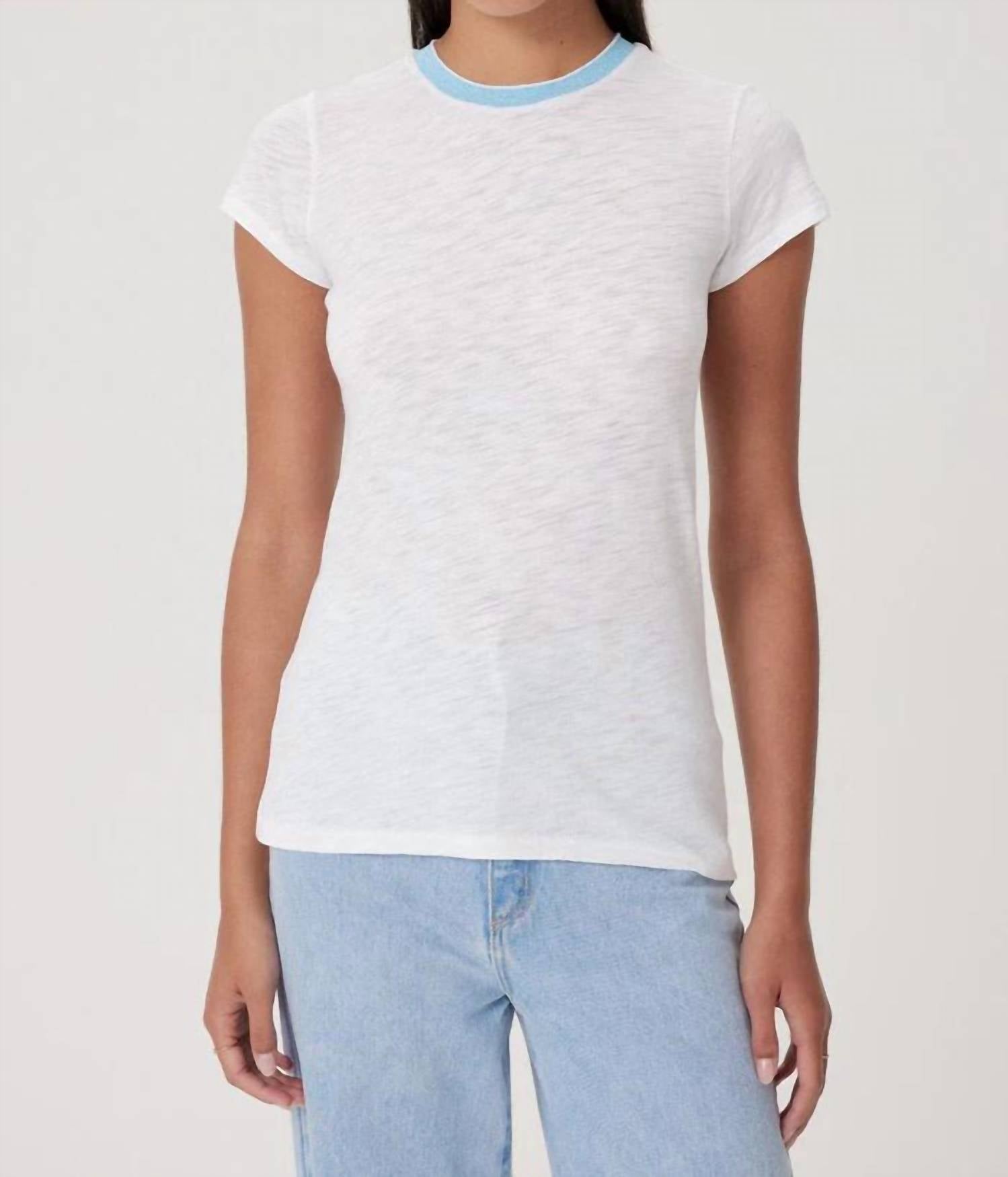 Goldie - Metallic Trimmed Short Sleeve Tee