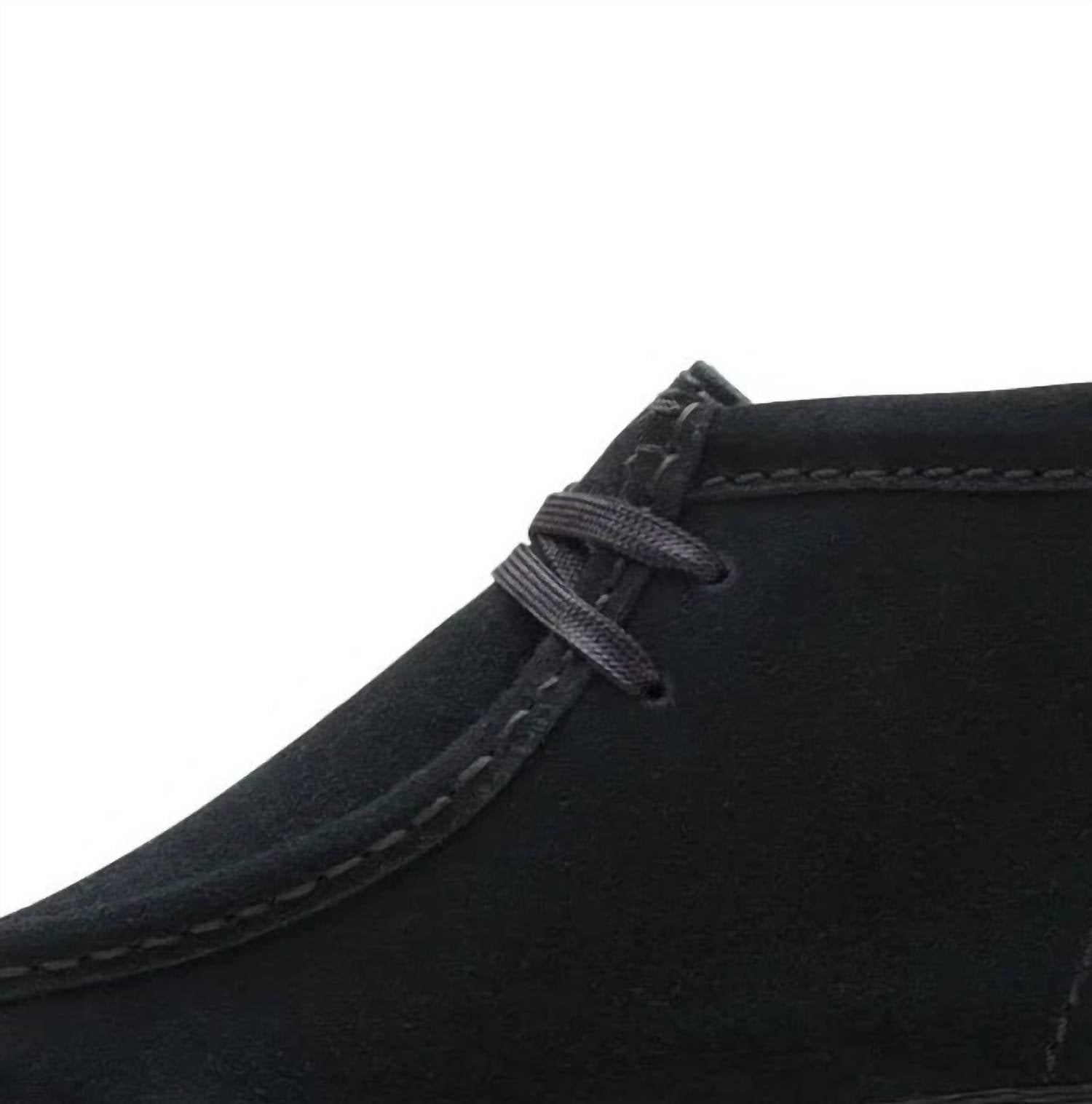 Clarks Women's Wallabee 2 Boot in black suede - women's shoe - detail view