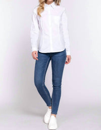 Active Usa - Long Sleeve Button Down Stretch Poplin Shirt